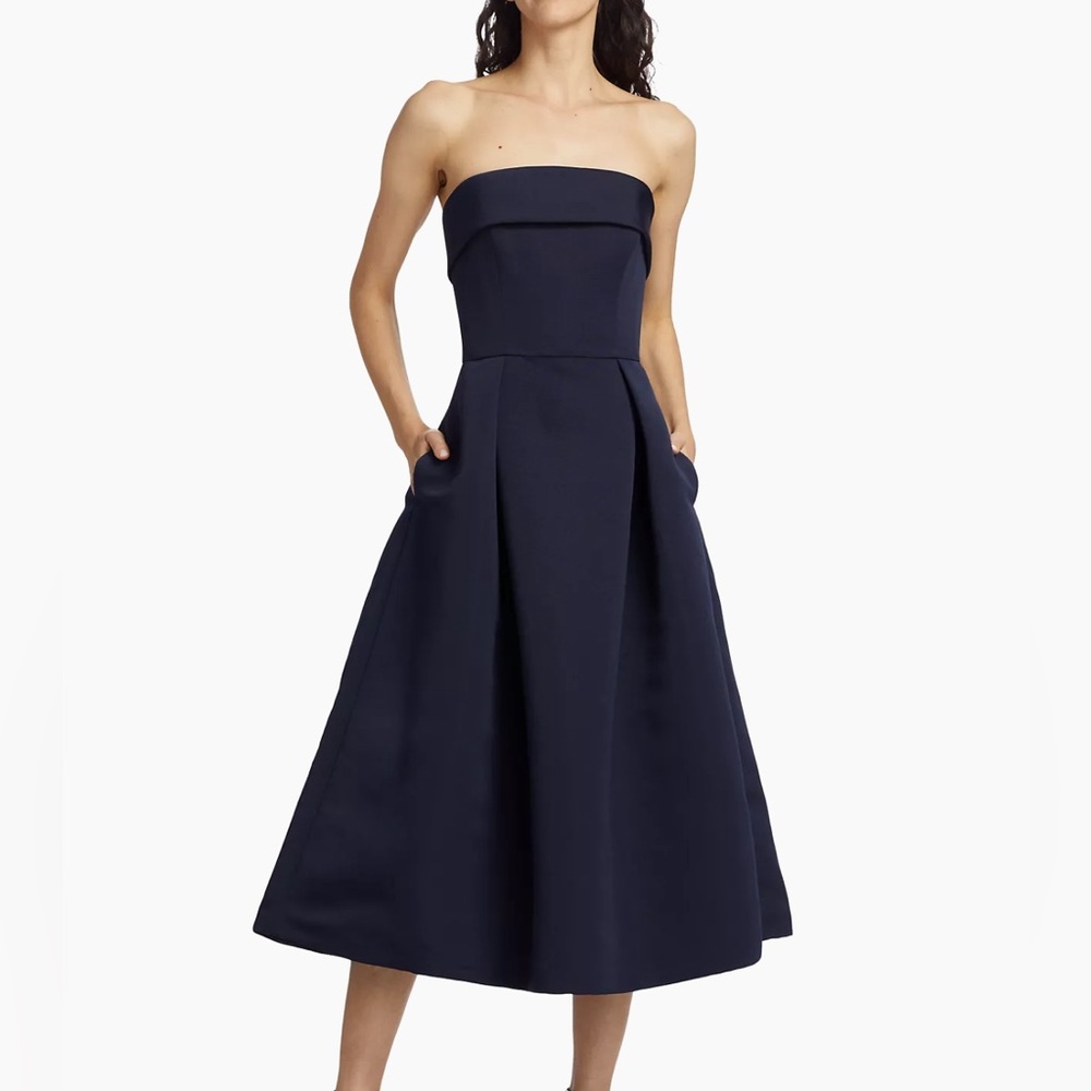 NWT Amsale Navy Cocktail Dress | Size 14
